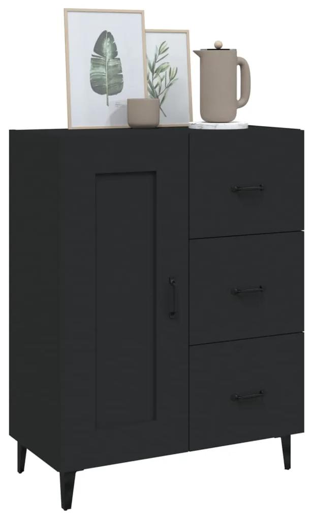Servantă, negru, 69,5x34x90 cm, lemn prelucrat