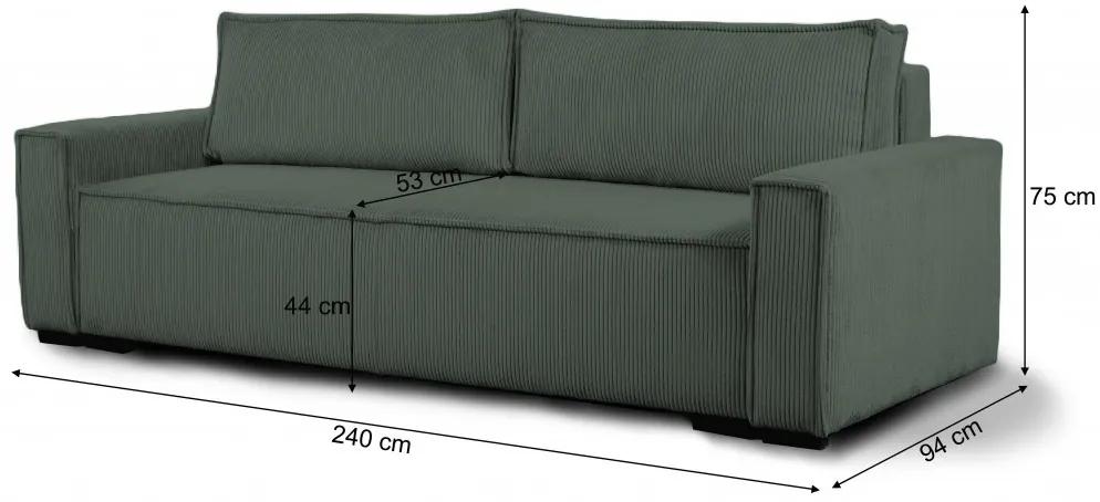 Canapea extensibila cu trei locuri verde inchis SMART