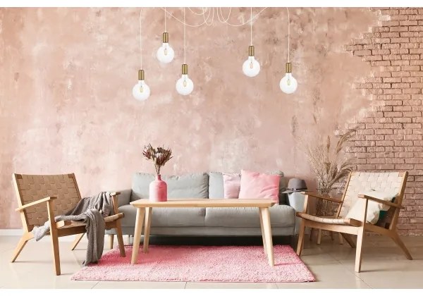 Lustră pe cablu MIROS 5xE27/60W/230V albă/aurie