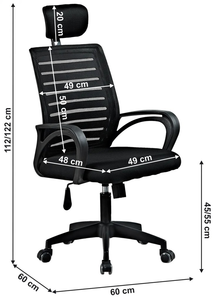 Scaun de birou, negru, TORES