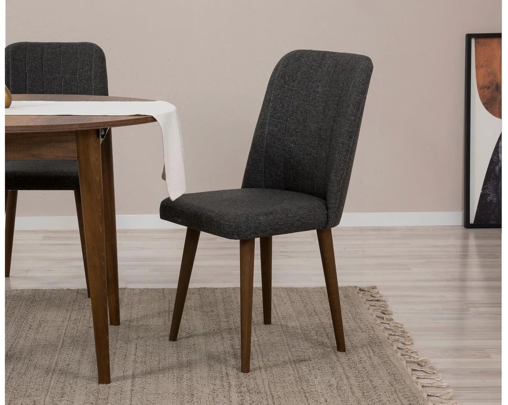 Set mobilier sufragerie Nidupo 7 (Nuc + antracit) (pentru 2 persoane). 1093768