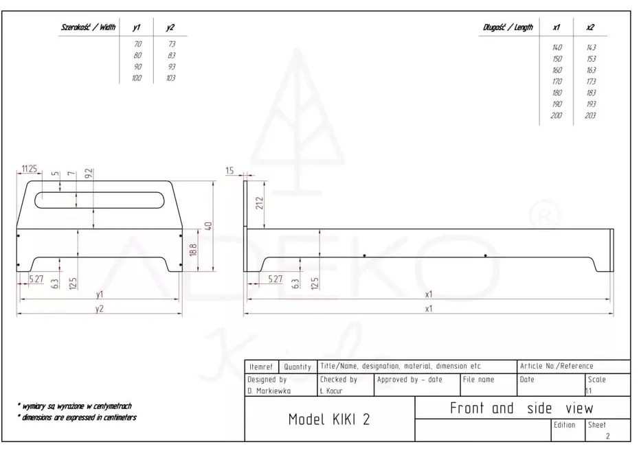 Pat pentru copii 80x200 cm Kiki 2 - Adeko