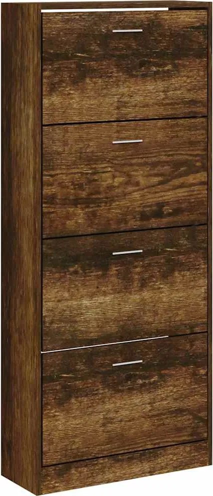 vidaXL Pantofar, stejar fumuriu, 63x24x147 cm, lemn compozit