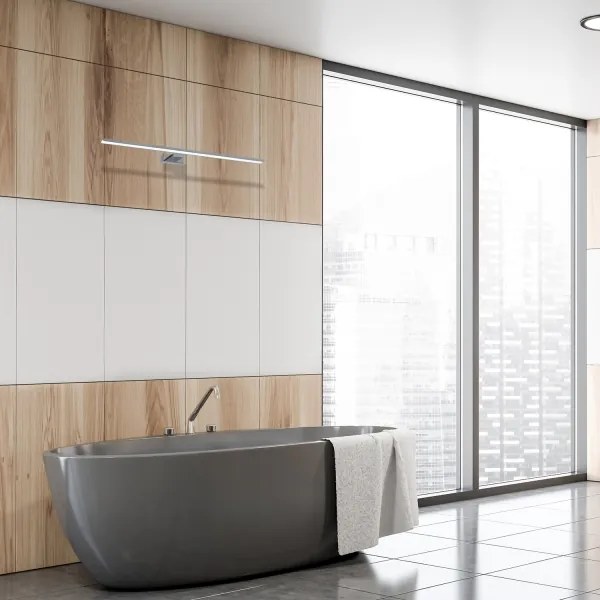 Aplica LED pentru oglindă de baie SHINE, 15W, 230V, 80 cm, IP44, crom lucios