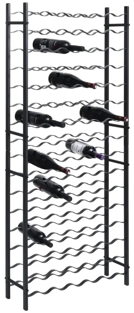 vidaXL Suport de vin pentru 96 de sticle, negru, fier