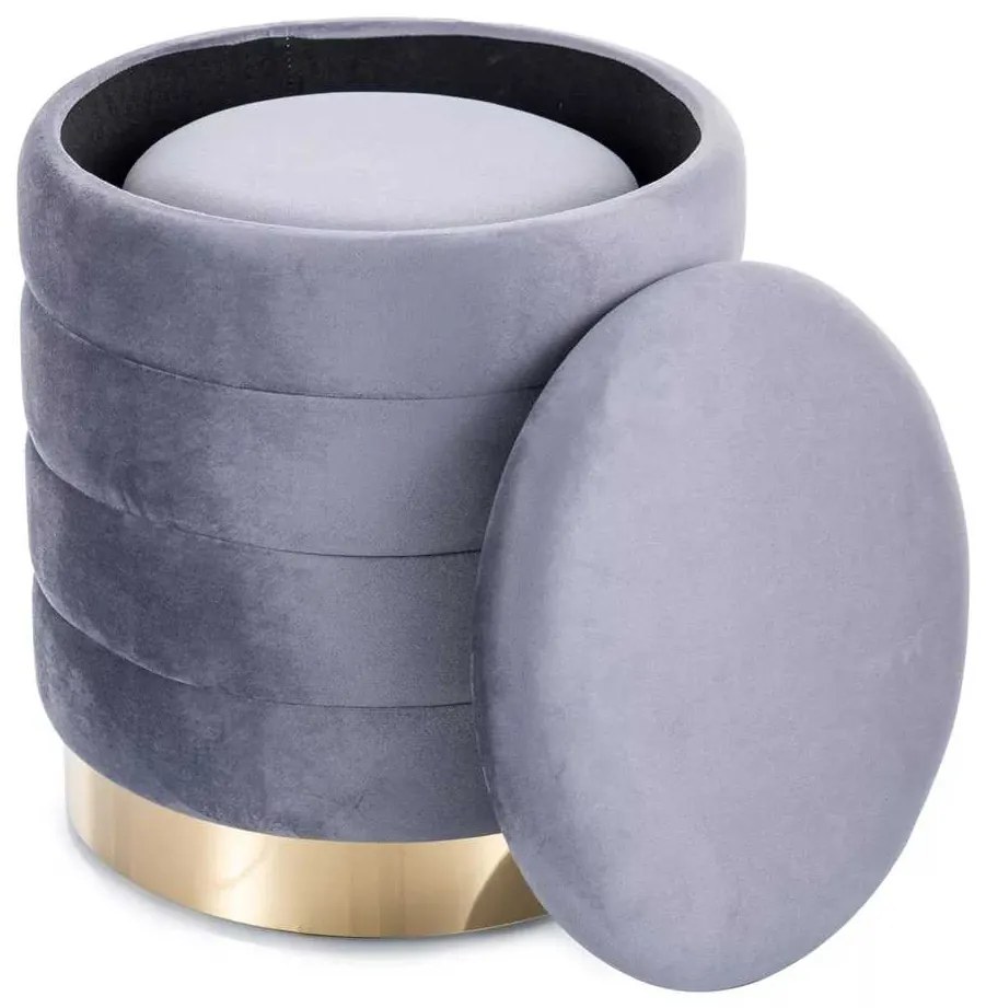 Taburet Bonfol Velvet, gri
