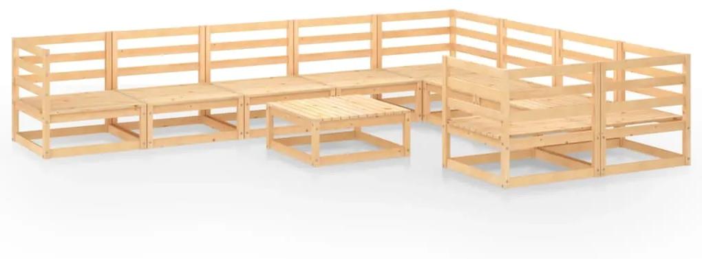 3075989 vidaXL Set mobilier de grădină, 10 piese, lemn masiv de pin