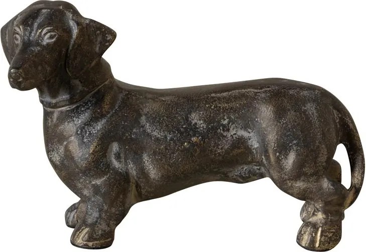 Decorațiune câine Teckel din aluminiu, H15 cm