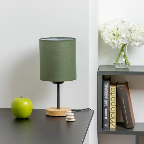 Lampă de masă Brilagi NUBILA WOOD 1xE27/25W/230V stejar/verde