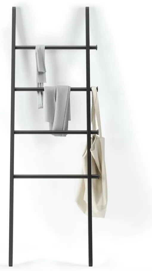 Scară decorativă neagră din lemn masiv de plop Leana – Umbra