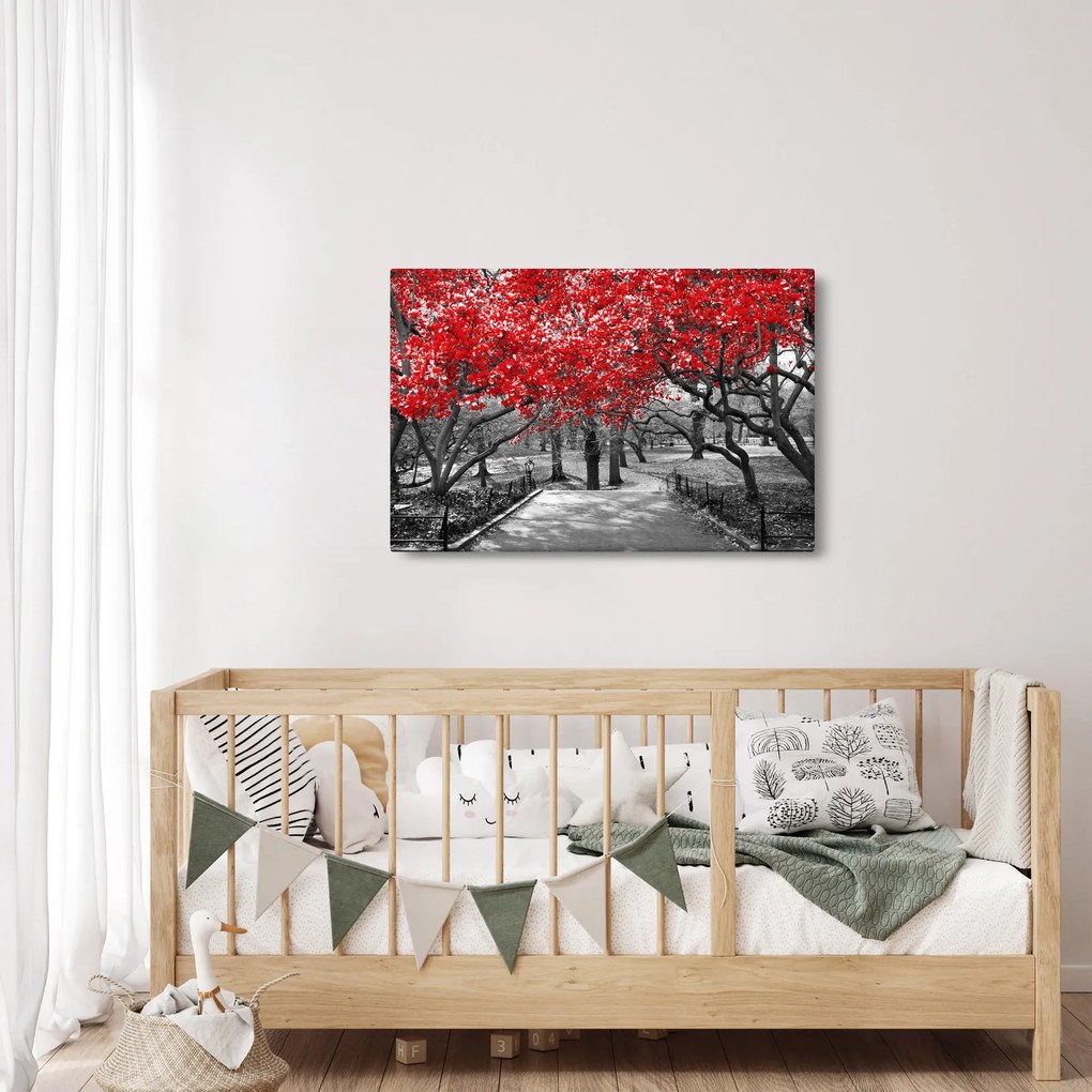 Tablou - Copaci roșii, Central Park, New York (90x60 cm)