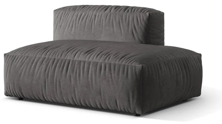Modul pentru canapea modulară gri cu tapițerie din catifea (cu colț pe partea dreaptă) Martina – Micadoni