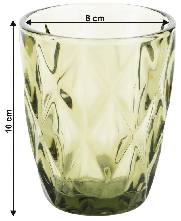 Set de pahare de apă, 6buc, 240 ml, verde, BAROLO TYPE 2