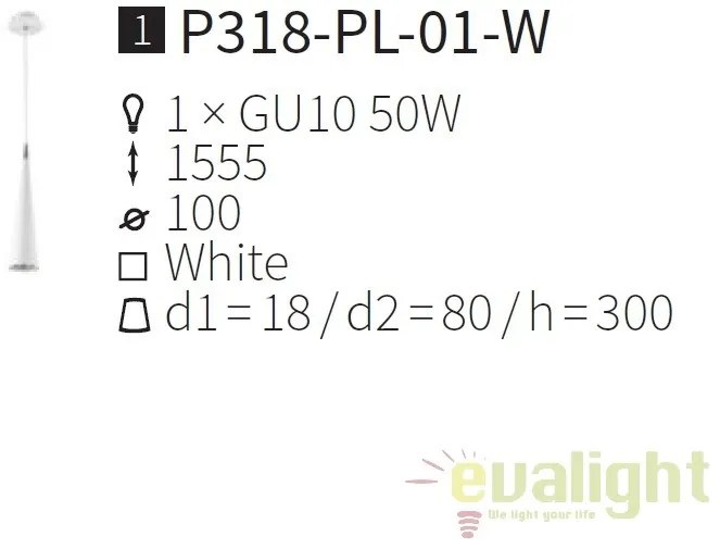 Pendul design modern Nevill alb MYP318-PL-01-W