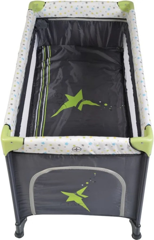 Patut pliant transformabil in tarc copii NOVOKIDS™ Little Star NEST, 60X120 cm, 2 Niveluri, Pliabil, Cu geanta transport inclusa, Fermoar acces