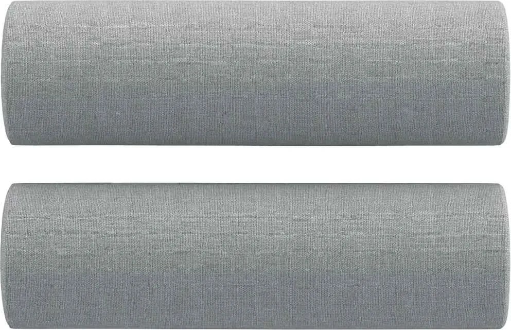 vidaXL Perne decorative, 2 buc., gri deschis, Ø15x50 cm, textil