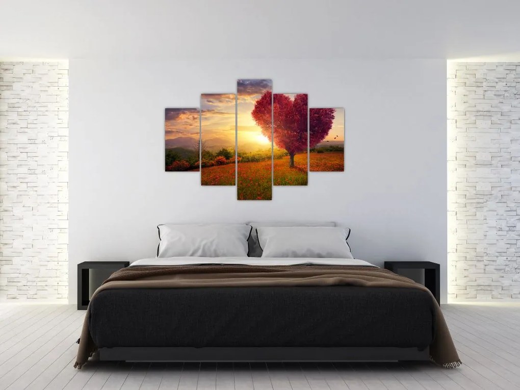 Tablou cu copaci în forma de inimă (150x105 cm)