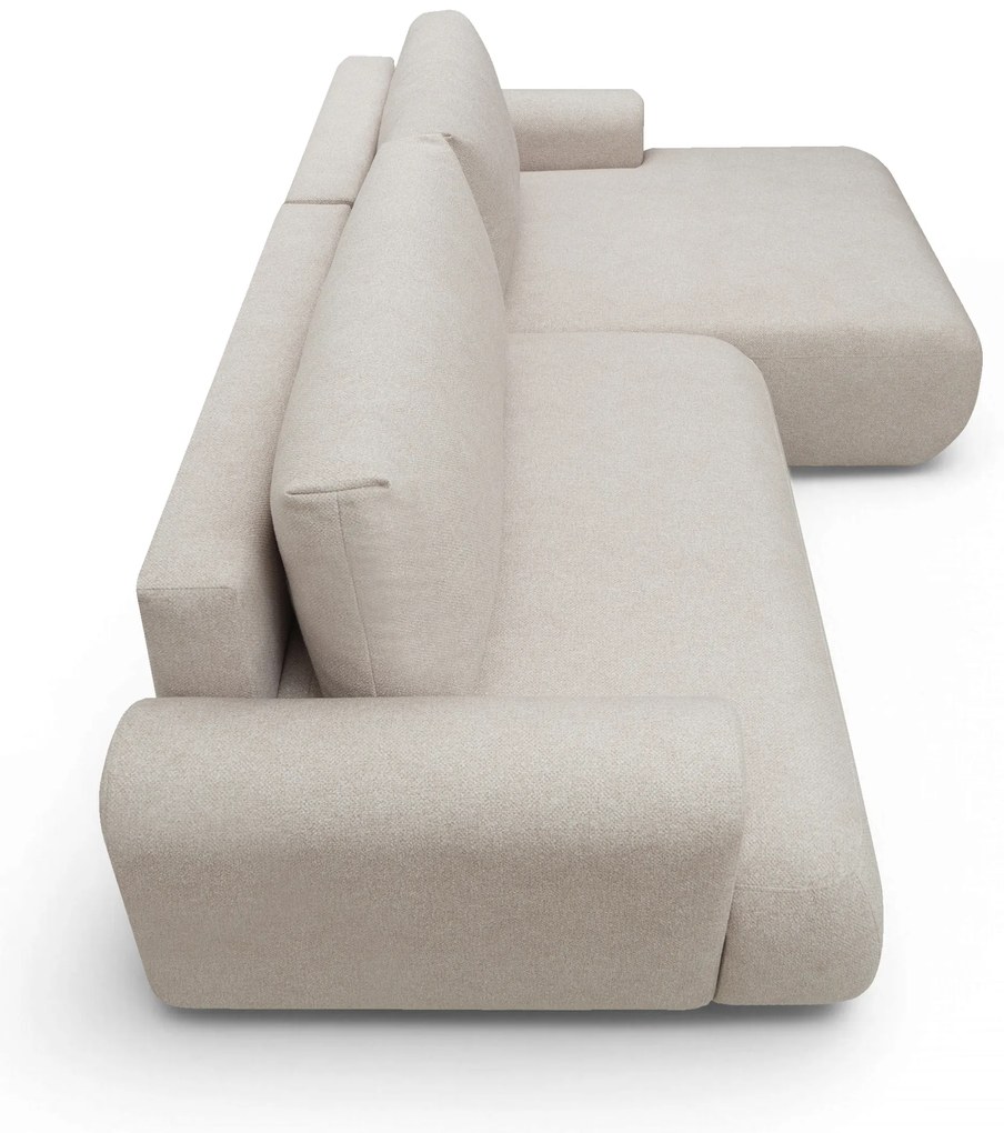 Colțar extensibil cu funcție de dormit Lotulis Mini dreapta - crem material hidrofob Blur 01