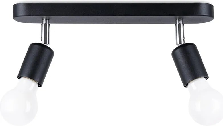 Plafonieră neagră din metal ø 6 cm Brando – Sollux