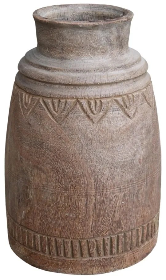Vas decorativ din lemn reciclat, H44 cm ,Grimaud