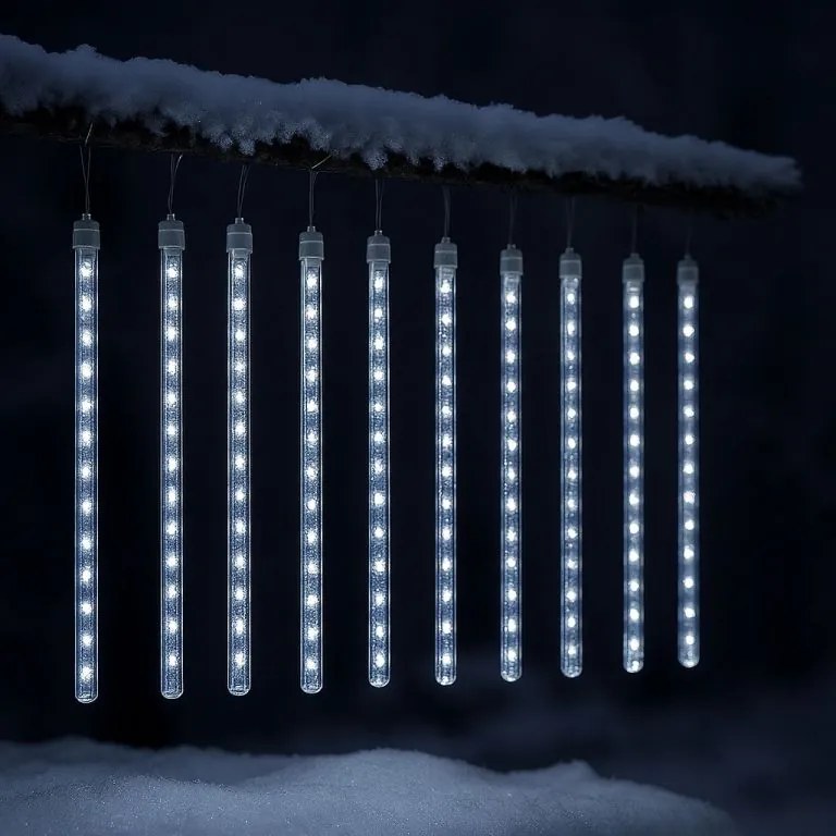 Lumini de Crăciun cu efect cascadă - alb rece