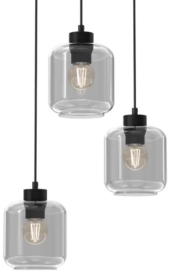 Lustră pe cablu SOMBRA 3xE27/60W/230V gri