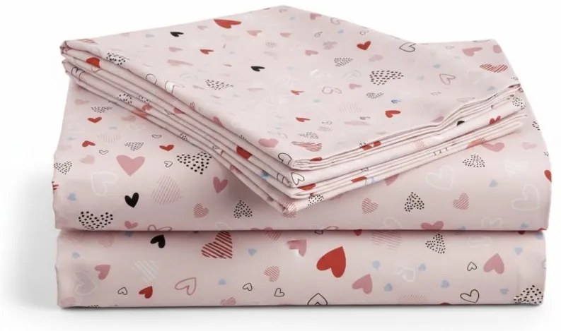 Set Lenjerie de pat din microfibra pentru patut cu CearsaF LOVITA, roz