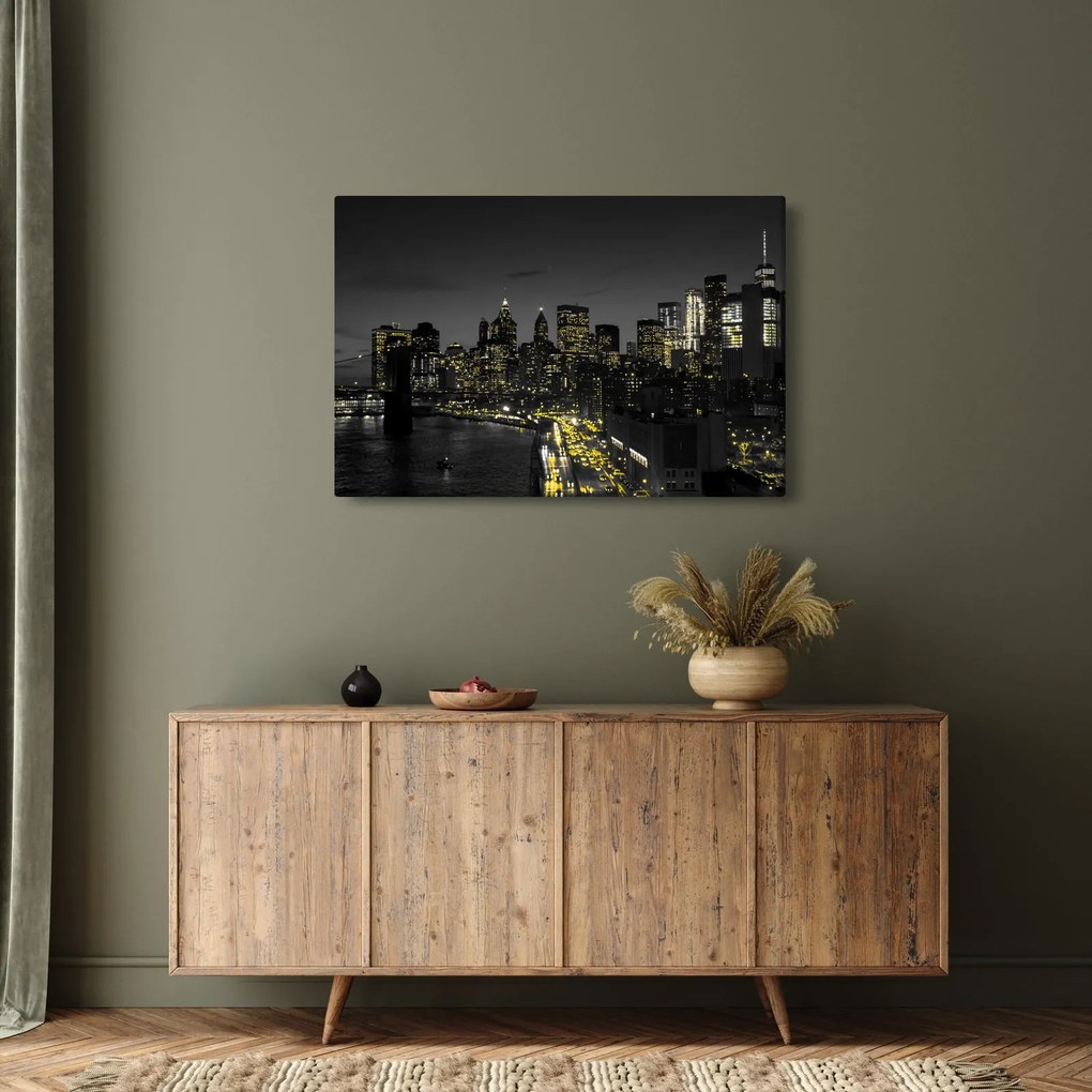 Tablou cu metropolă nocturnă (90x60 cm)