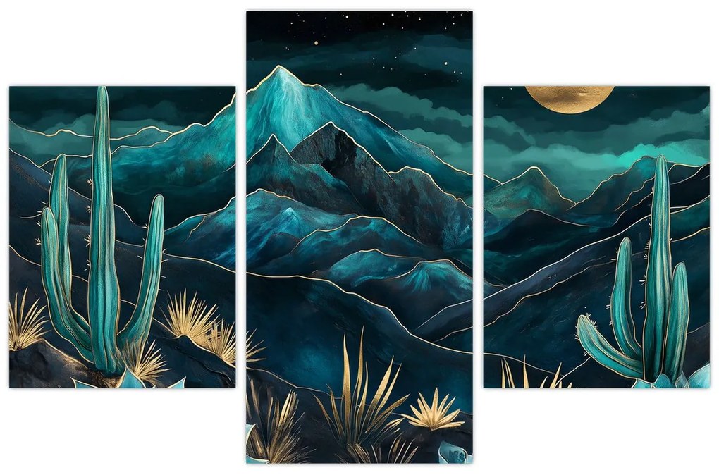 Tablou - Noapte turcoaz (90x60 cm)