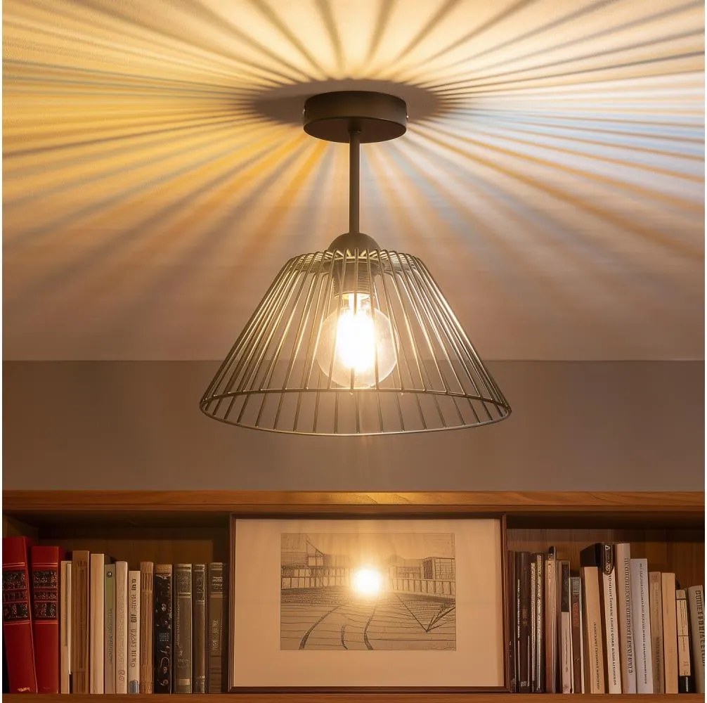 Brilagi - Plafonieră LED aplicată CERIA WIRE 1xE27/60W/230V diam. 30 cm neagră