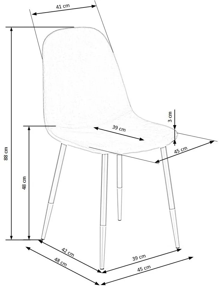 Scaun de bucaterie Noela, gri/negru