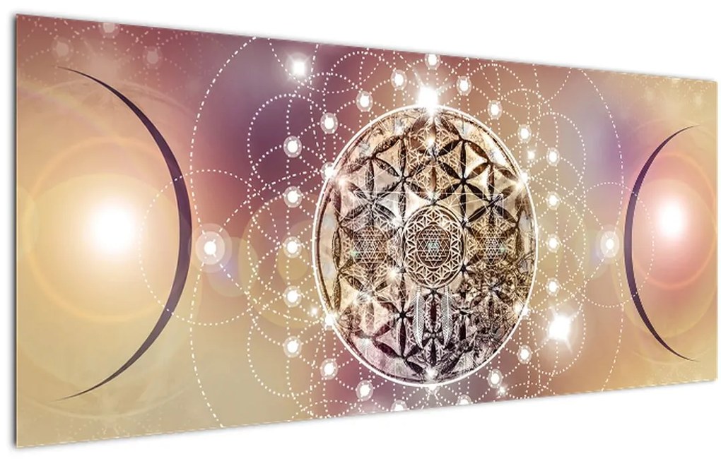 Tablou - Mandala cu elemente (120x50 cm)