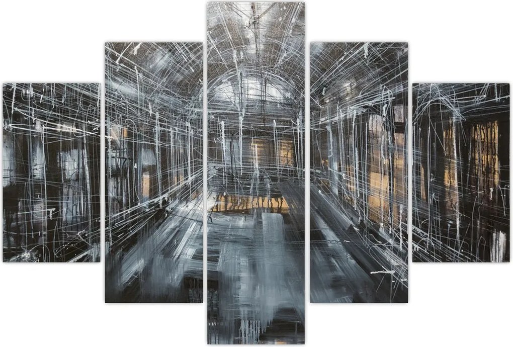 Tablou cu u interiorul clădirii vechi (150x105 cm)