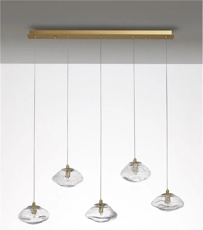 Lustra moderna cu 5 Pendule design decorativ KING aurie