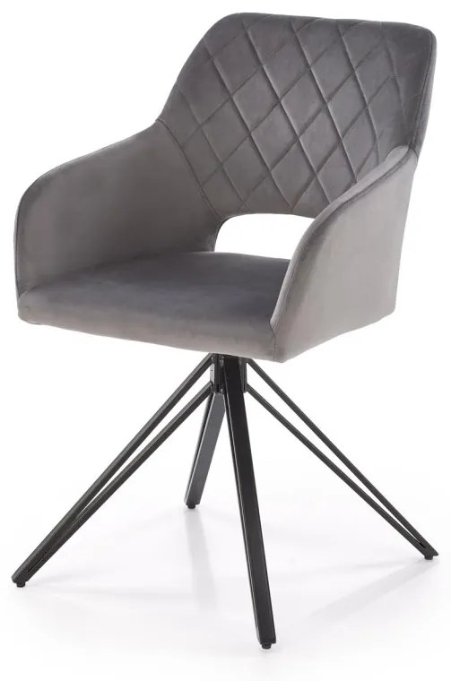 Scaun rotativ K535 velvet gri