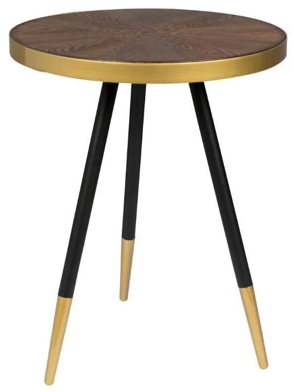 Masuta de cafea rotunda nuc Side Table Denise | WHITE LABEL LIVING