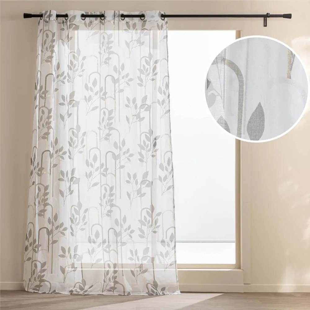 Perdea gri din voal 140x240 cm Roseris – douceur d'intérieur