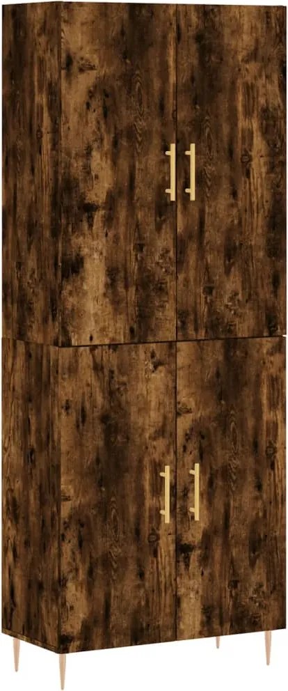 vidaXL Dulap înalt, stejar fumuriu, 69,5x34x180, lemn compozit
