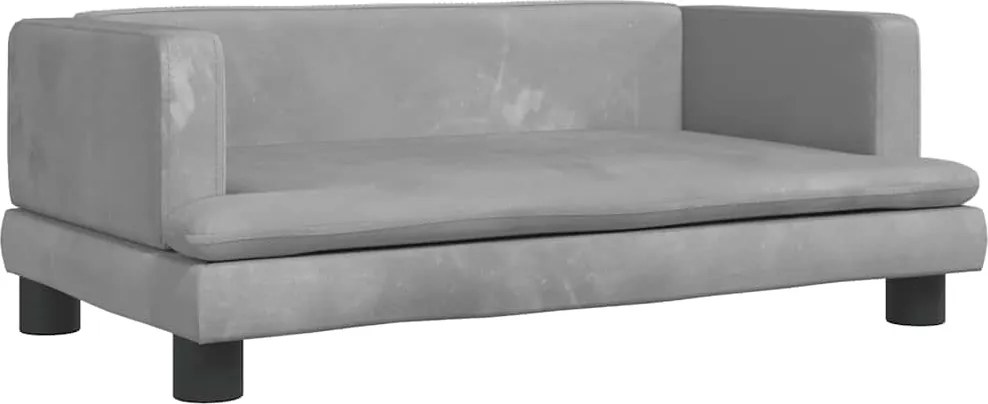 vidaXL Pat de câini, gri deschis, 80x45x30 cm, catifea