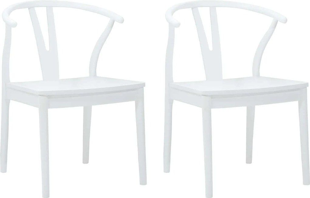 vidaXL Scaun de sufragerie 2 pcs Alb și Alb Lemn Solid de Cauciuc