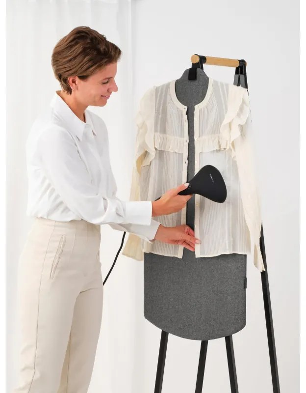 Accesoriu pentru calcarea cu aburi pe verticala Brabantia Linn 1008936, Instalare usoara, Reglabil, Negru