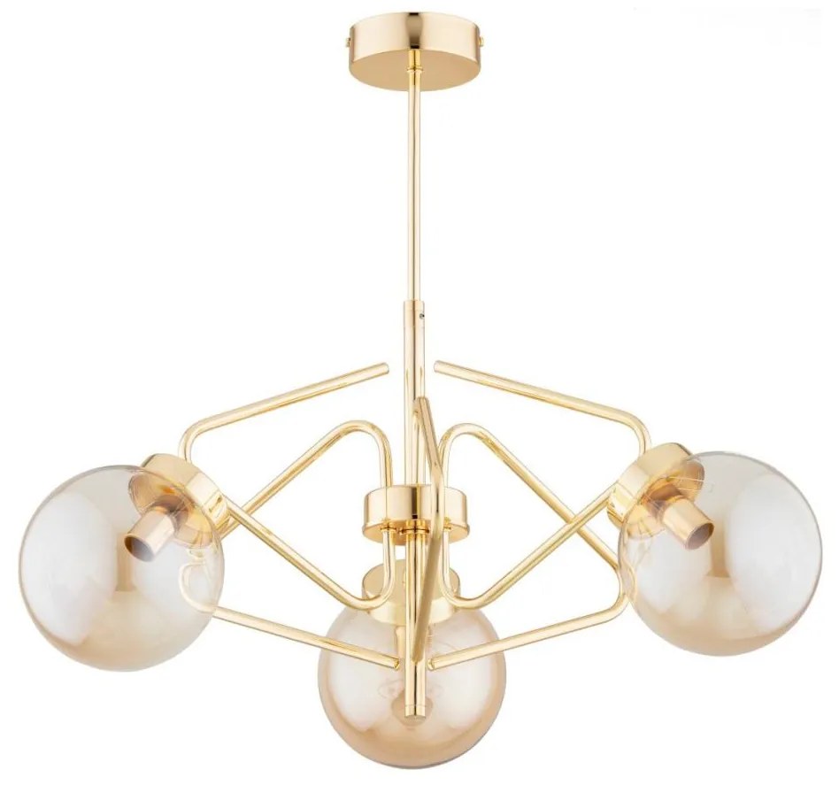 Lustră pe tijă BARSUM 3xE14/10W/230V auriu