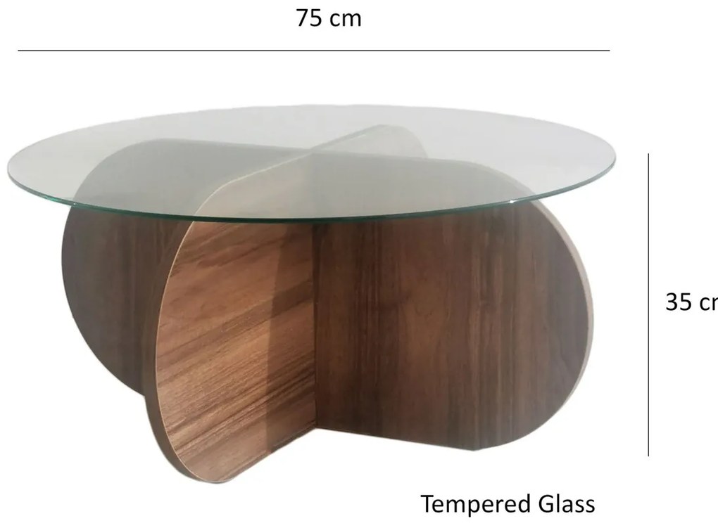 Masă de cafea Bubble Walnut