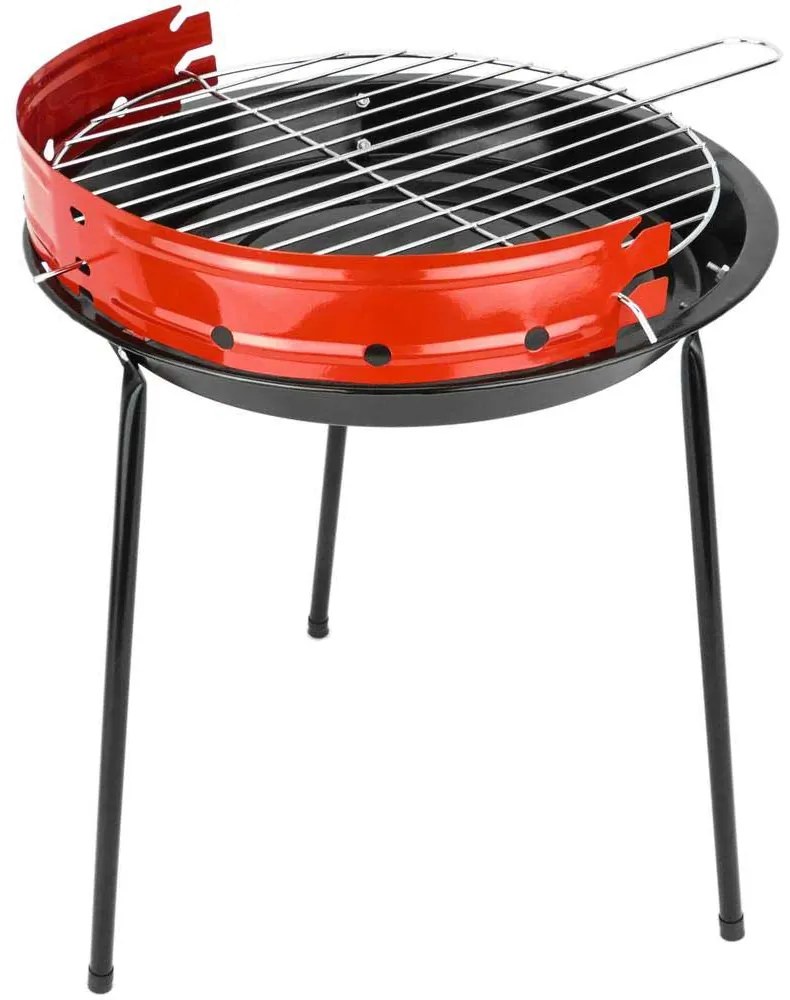 GRATAR ROTUND, 33 CM, NEGRU/ROSU, METAL