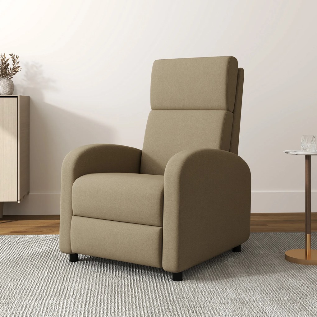 Fotoliu Relax HOMCOM Înclinabil Manual la 160° cu Suport pentru Picioare, Fotoliu Ergonomic Tapițat în Material Efect de In pentru Dormitor, Birou, Living și Sufragerie, Bej | Aosom Romania