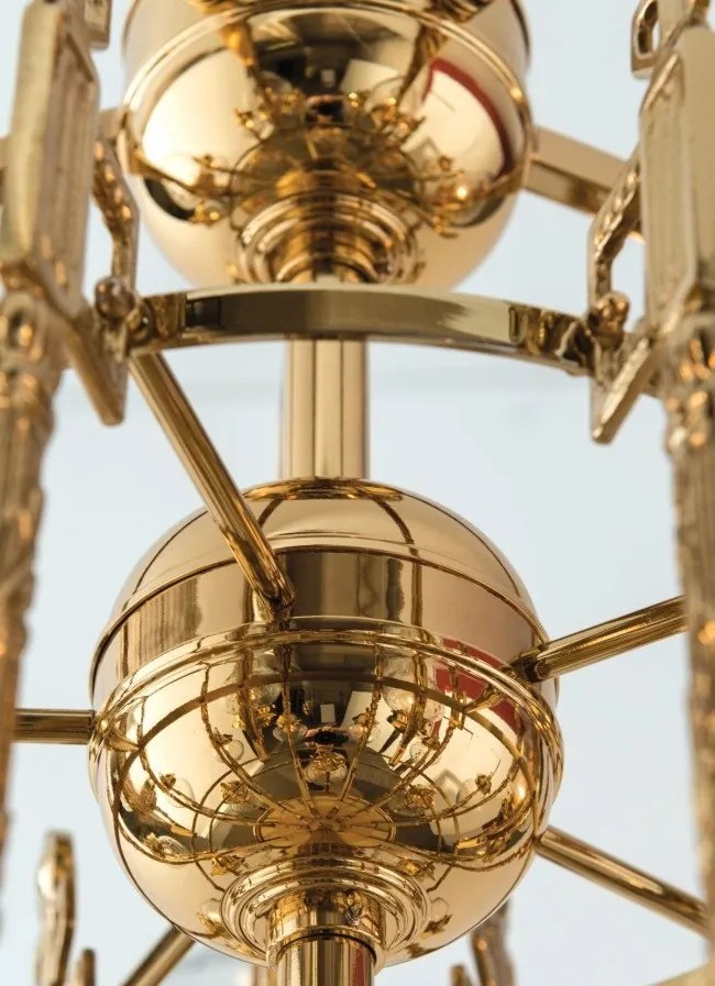 Candelabru cu 21 brate, elegant design LUX Budapest, auriu LU 1440/5+10+5+1 gold/411 klar-Schliff OR