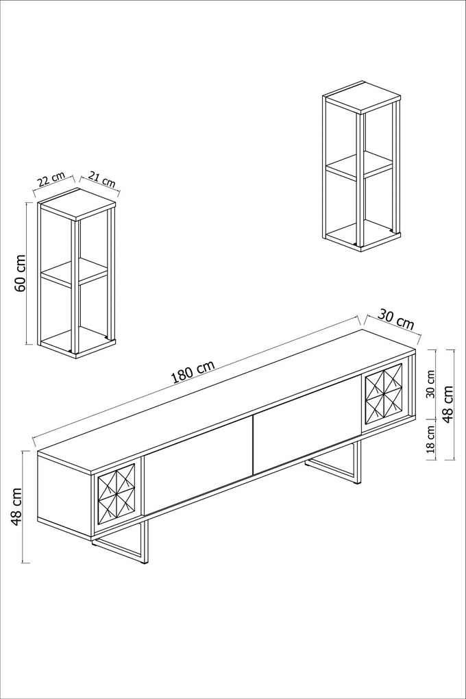 Mobilier living Buon 1 (Antracit + Negru). 1072936