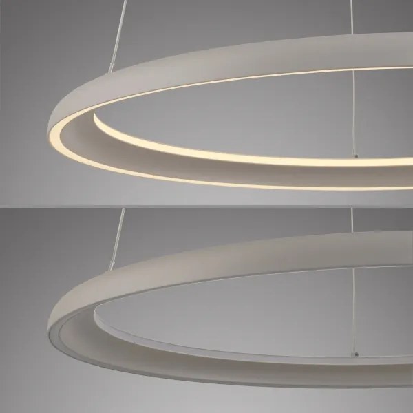 Schöner Wohnen QUILLO 15570-39-LED, lustră suspendată pe cablu, LED 36W, 230V, Ø60 cm, gri, compatibilă cu dimmer