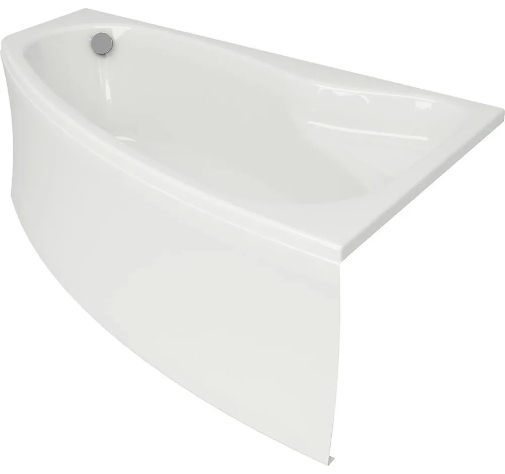 Cada baie pe colt Cersanit Sicilia, 170 x 100 cm, asimetrica, orientare dreapta, alba 1700x1000 mm, Dreapta