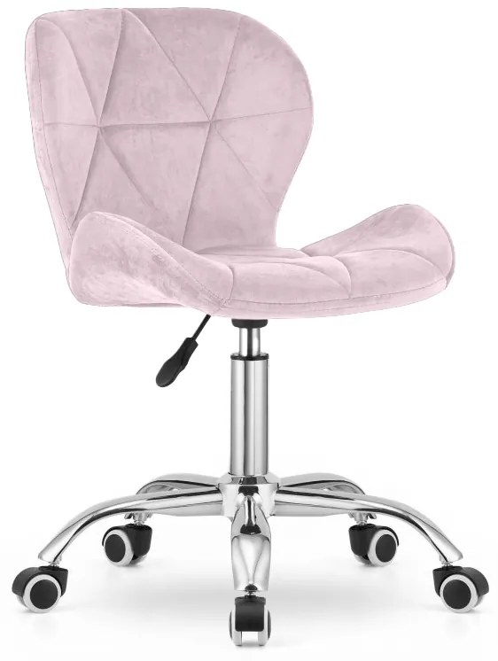 OFERTA Scaun de birou roz pudra AVOLA VELVET II. calitate